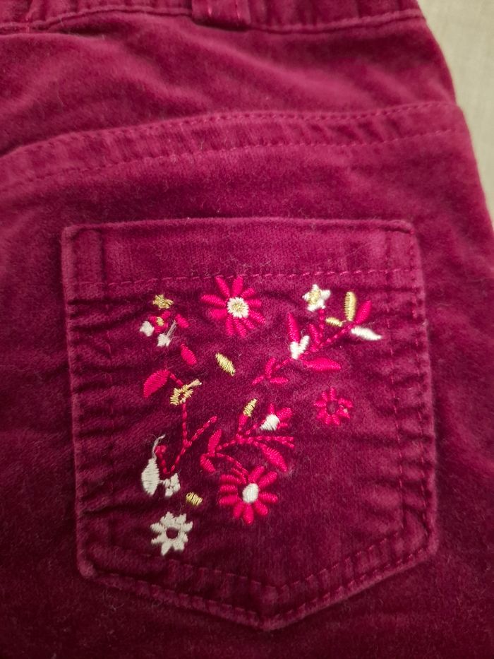 Pantalon en velours ras brodé Gemo - photo numéro 6