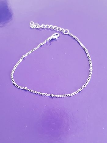 bracelet de cheville argenté chaîne