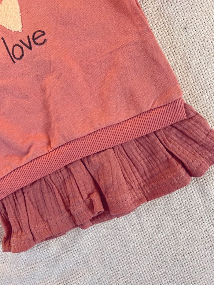 Robe style sweat-shirt corail love neuf - photo numéro 3