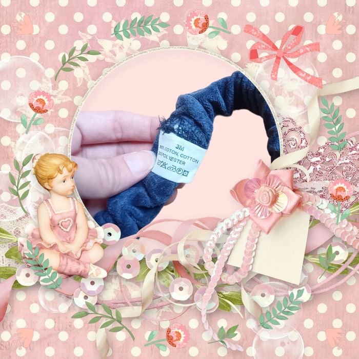 Bandeau pour bébé fille avec un adorable petit nœud marin rayé. - photo numéro 2