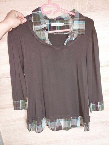 tunique marron col vert