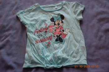 Tshirt fille 5 ans minnie turquoise