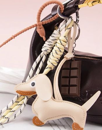 Porte clés bijou de sac gri-gri chien tendance 🐶