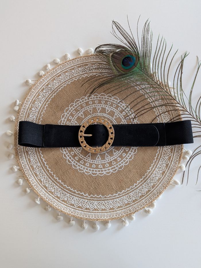 Ceinture élastique Denver noir et doré