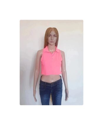 Magnifique crop top rose fluo