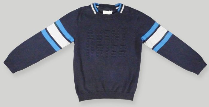 Pull tricot bleu marine gris Orchestra 8 ans 128 cm garçon - photo numéro 2