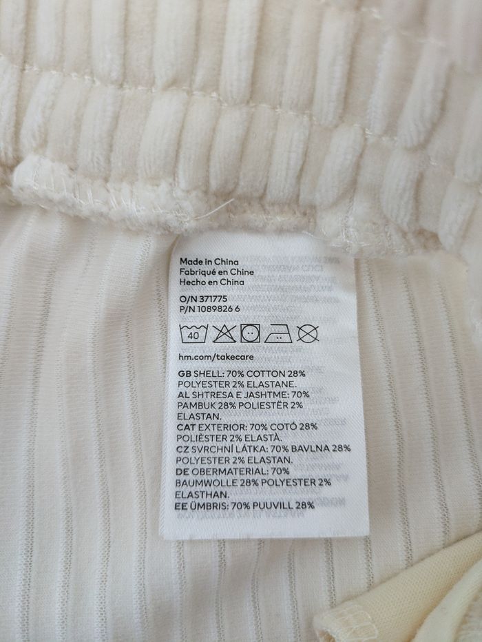 Pantalon jogging hiver en velours côtelé H&M - photo numéro 4