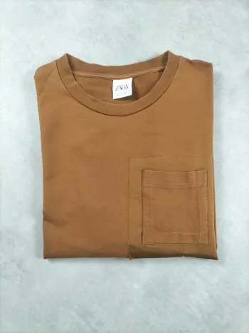 T-shirt Zara homme marron – Taille M