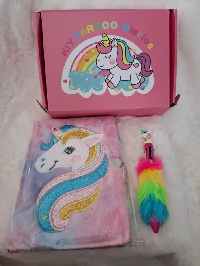 Journal d'écriture et bic 6 couleurs Licorne