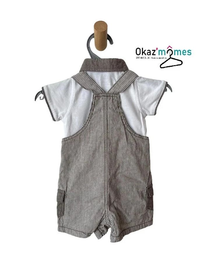Ensemble d'été salopette courte + T-shirt / polo - bébé garçon 3 mois - photo numéro 2
