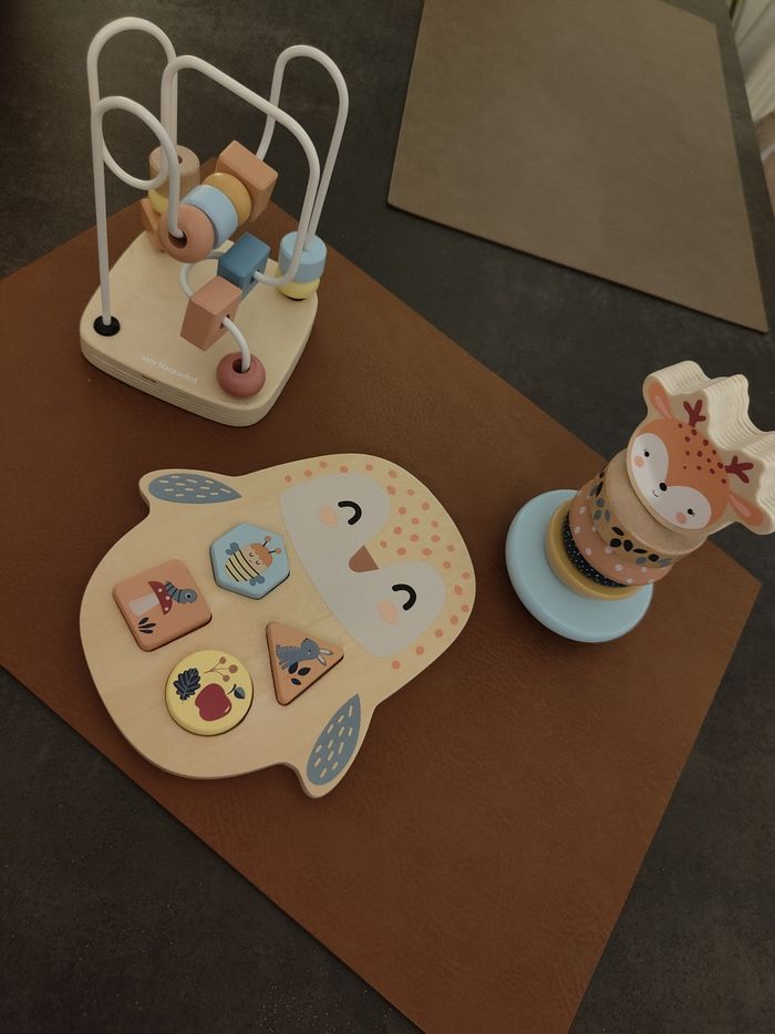 Lot de 3 jeux d'éveil- Les amis de la forêt en bois FSC