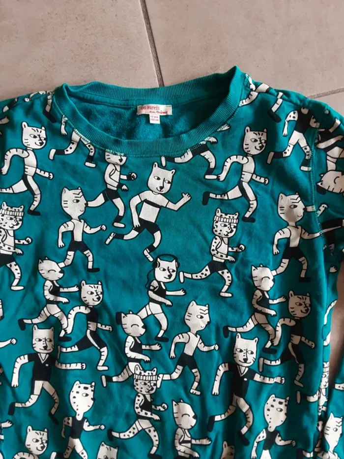 Pull sweat chat T. 12 ans comme neuf - photo numéro 2
