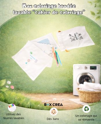 Box coloriage brodée    lavable- cahier de coloriage