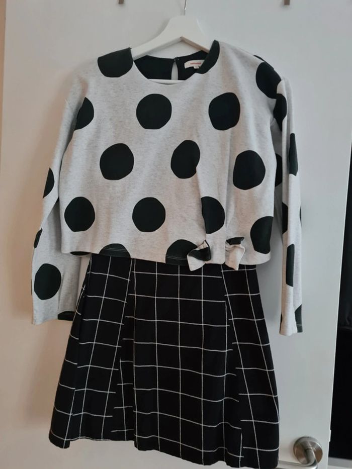 Robe 12 ans noir et blanc Catimini