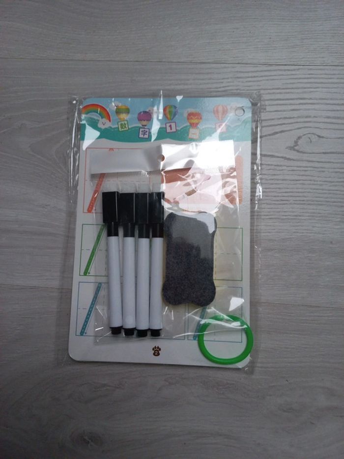 Fiches d'écriture plastifiées chiffres et lettres neuf - photo numéro 2