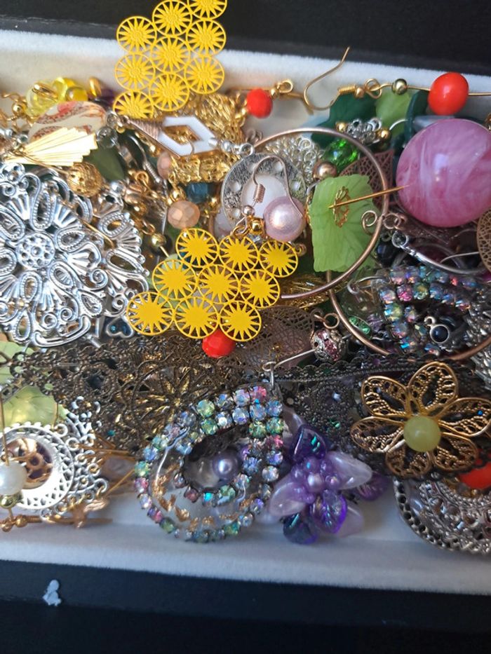 Lot de boucles d'oreilles pendante chic et élégante multicolore - photo numéro 6