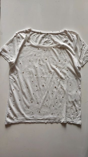 T shirt blanc étoiles dorées