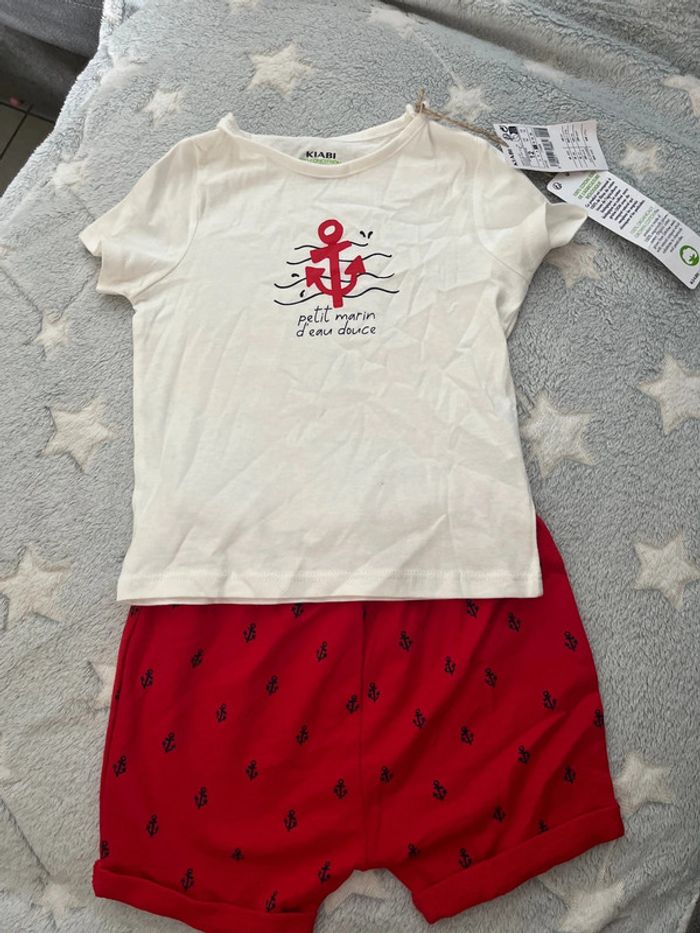 Ensemble teeshirt/short marin