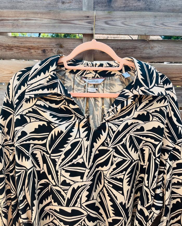 Robe à motifs noir & beige - Taille 48 - photo numéro 2