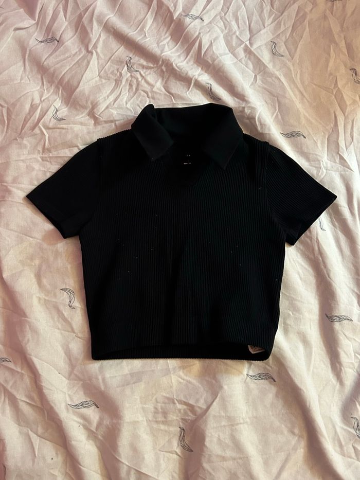 Top noir avec col - photo numéro 3