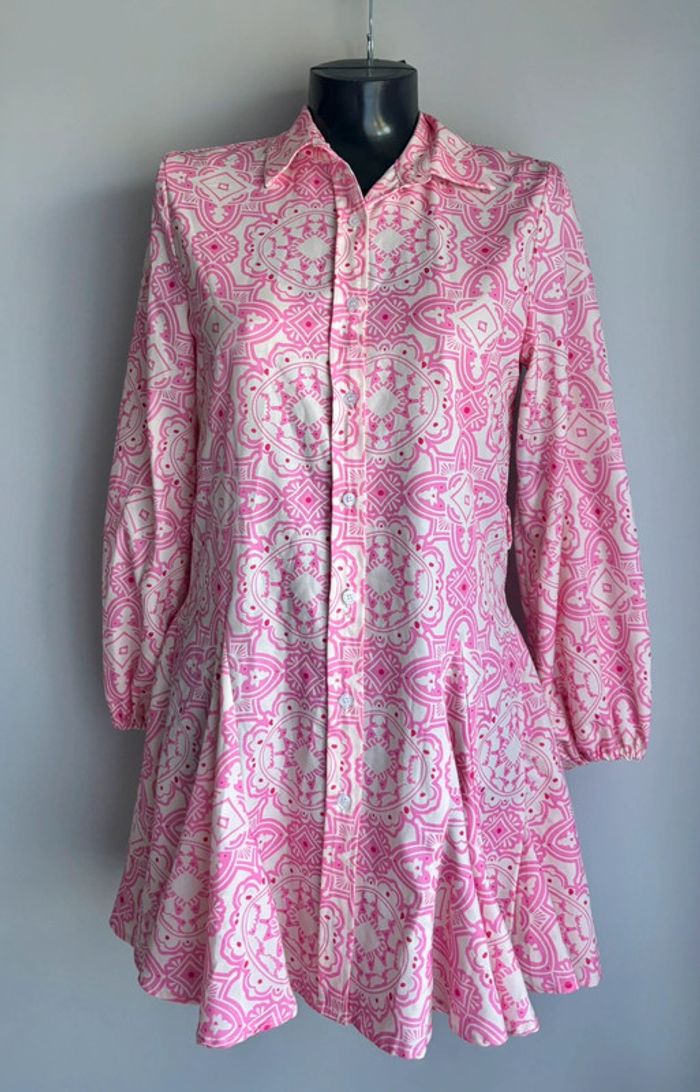 Robe chemise rose à motifs - Shein - Taille M (38) - photo numéro 3