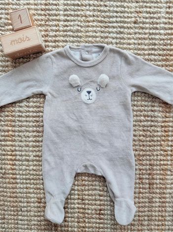 Pyjama velours Kiabi 1mois / 54cm