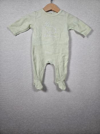 Pyjama velours lapin kimbaloo 1 mois 54cm 
