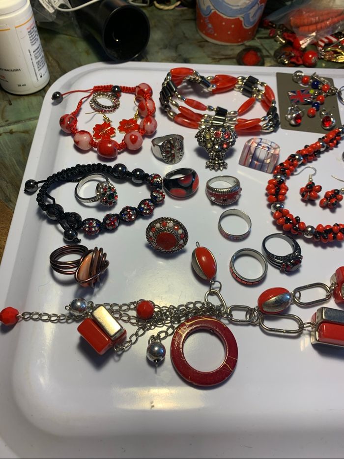 Gros lot bijoux rouges (voir descriptif) - photo numéro 2