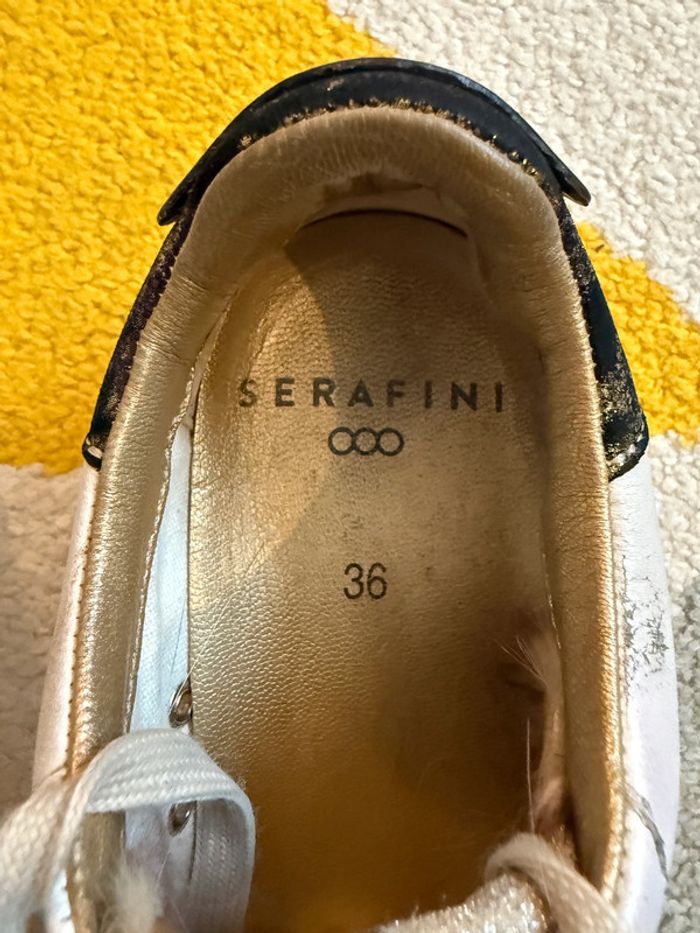 Basket en cuir couleur blanche Serafini Taille 36 - photo numéro 5