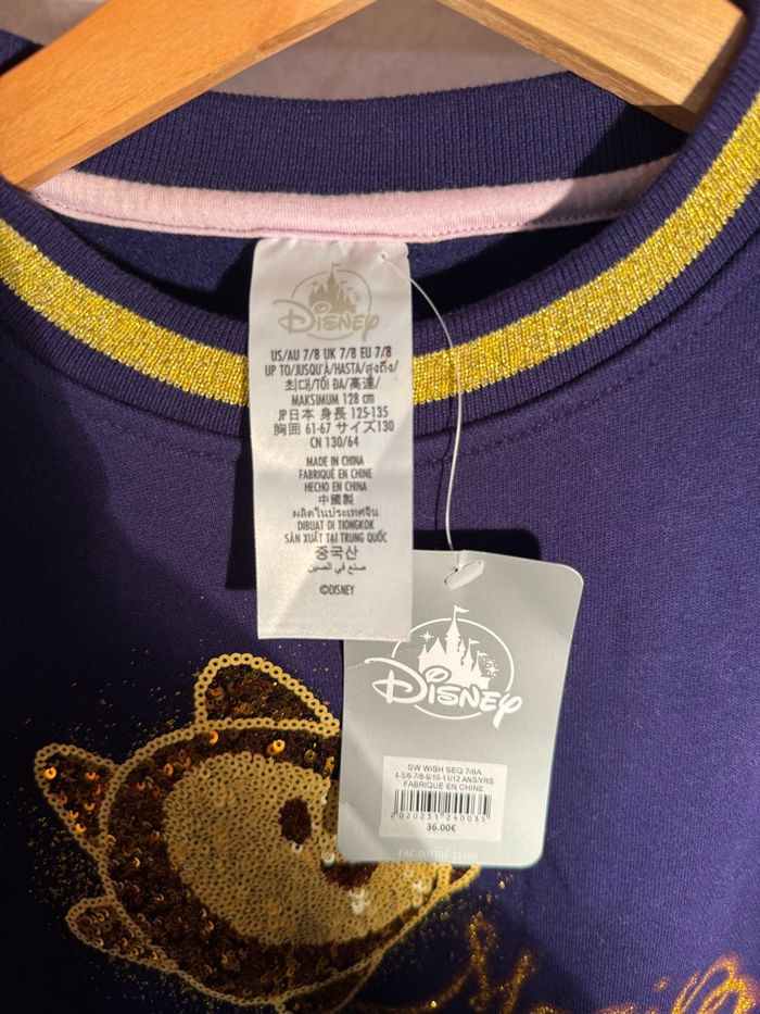 Sweat Disney – Magic Every Wish – Violet & Paillettes – Neuf étiquette (7/8 ans) - photo numéro 3