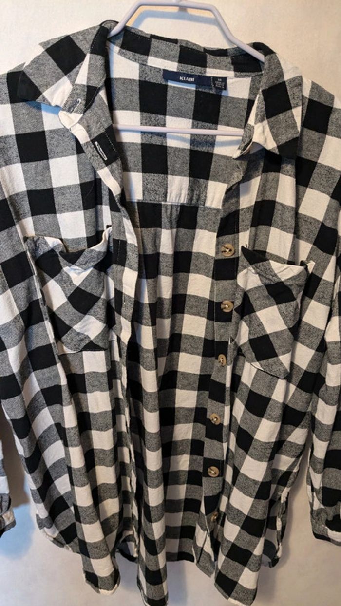 Chemise à carreaux chaude noire et blanche - photo numéro 2