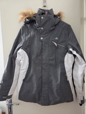 Blouson Ski Femme gris et blanc
