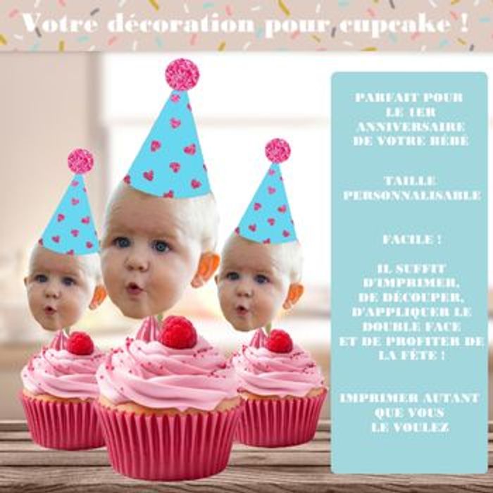 Visage cupcake personnalisé