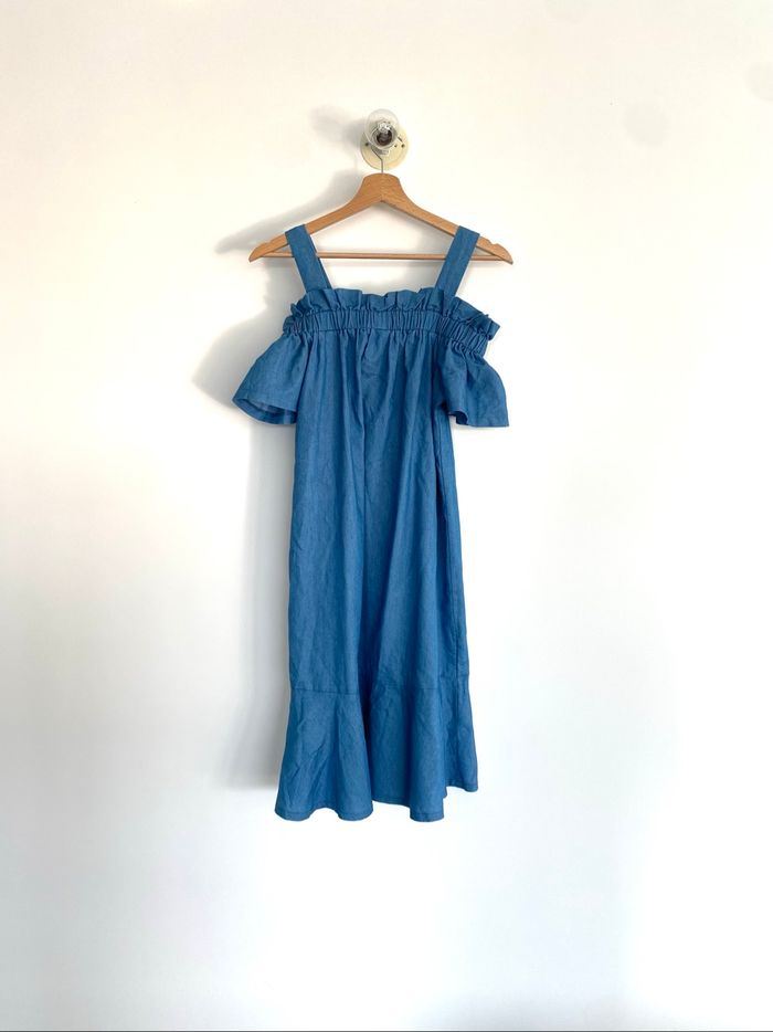 Robe bleue épaules  dénudées »boutique indépendante « 14 ans - photo numéro 4