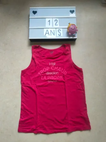 Débardeur rose 12 ans Kiabi