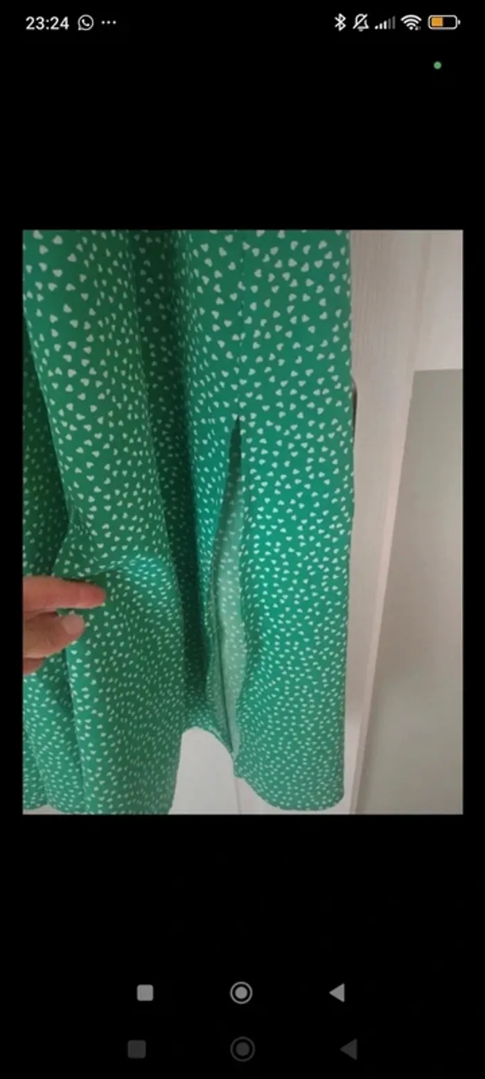 Robe longue verte à motifs coeurs Lili&Lala S - photo numéro 4