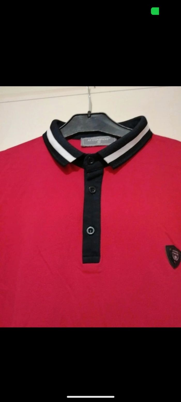 Polo Armand Thiery rouge et noir. Taille S - photo numéro 5