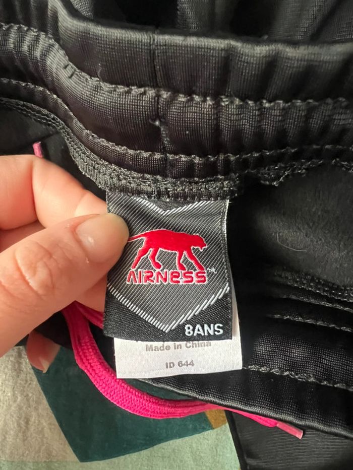 Bas de survêtement Airness noir et rose, taille 8 ans - photo numéro 2