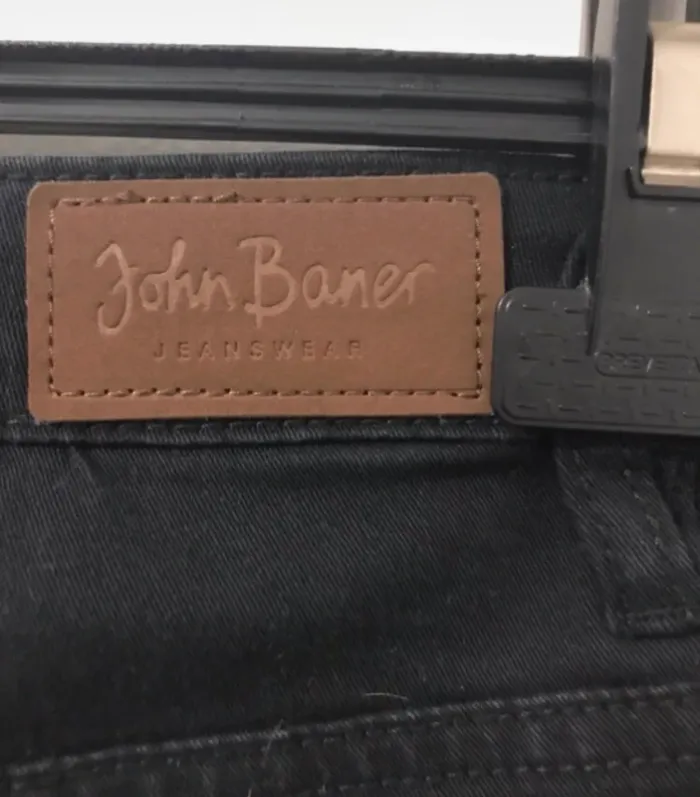 Pantalon jeans femme coupe droite john baner noir taille 46 - photo numéro 4