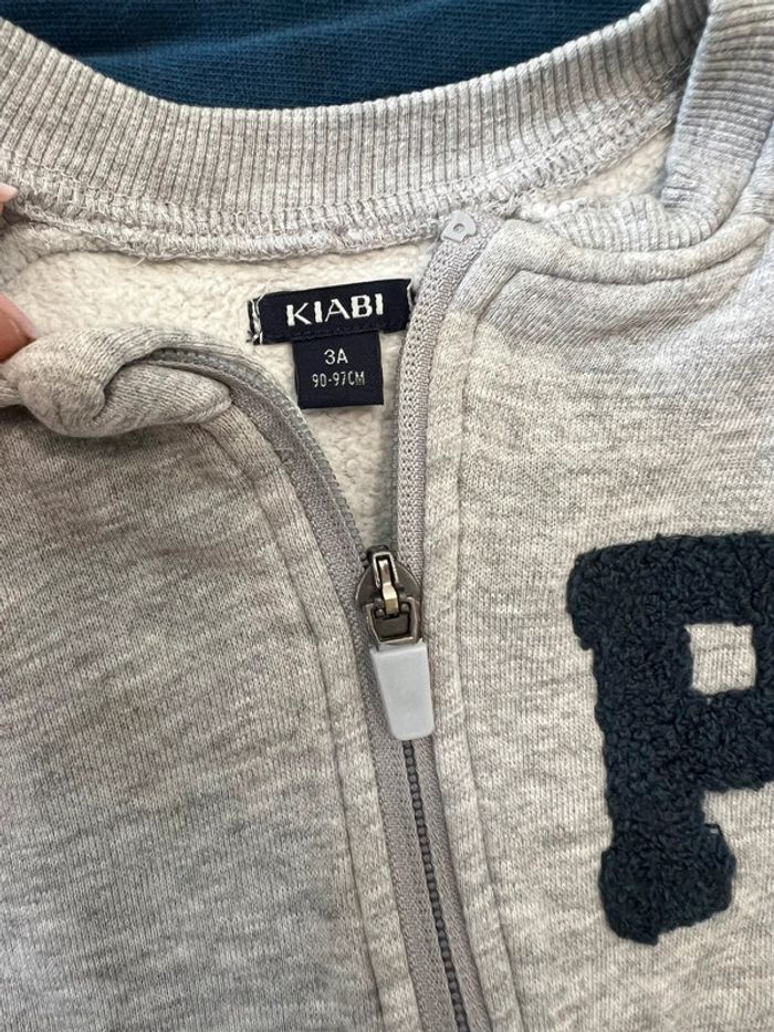 Lot de 2 sweats zippes en coton - 3 ans - photo numéro 2