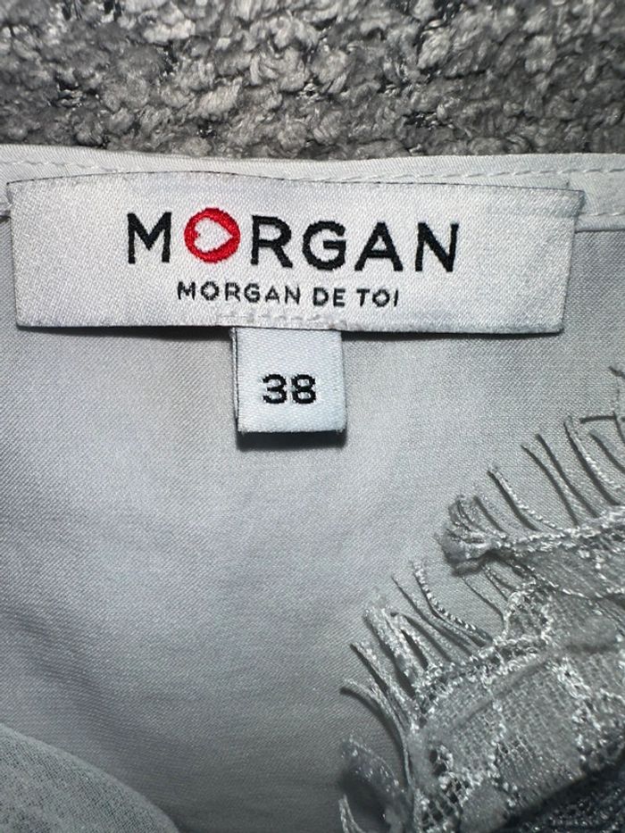 Top caraco débardeur blanc crème dentelle bretelles réglable Morgan - photo numéro 2