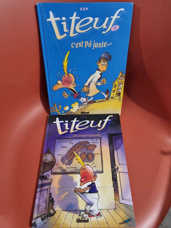 lot de deux bd de titeuf tome 1 et 4 état très correct