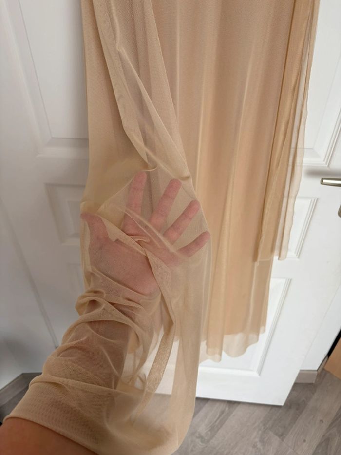 Robe longue de cérémonie tulle beige DS Sélection taille unique très bon état - photo numéro 3