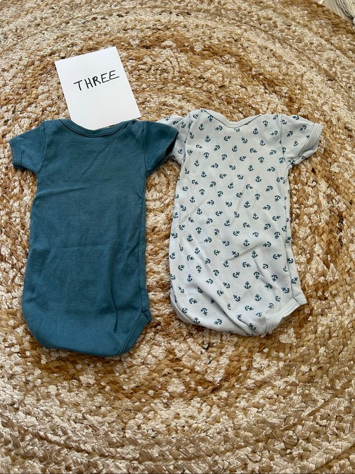 Lot de 2 bodies col US manches courtes Petit Bateau - photo numéro 2