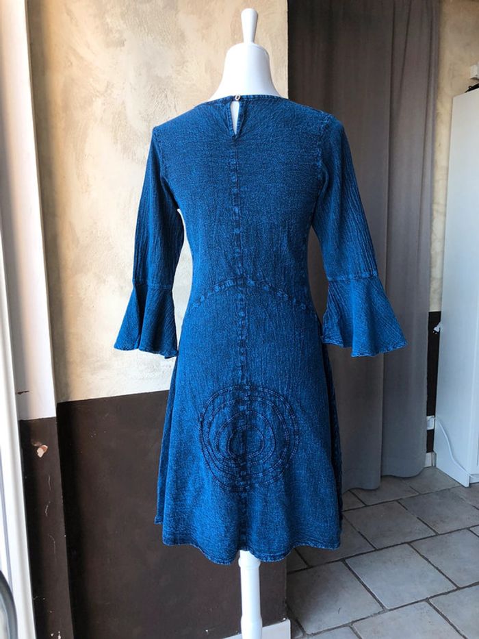 Jolie robe bleu marine vintage S - photo numéro 4
