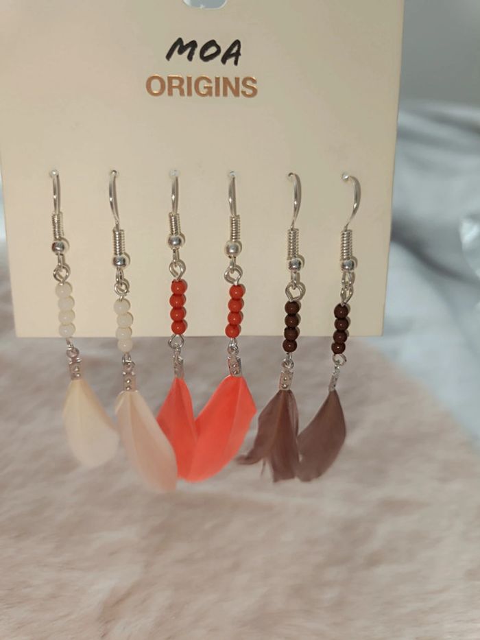 Lot boucle d'oreille Plume 🦋 Moa