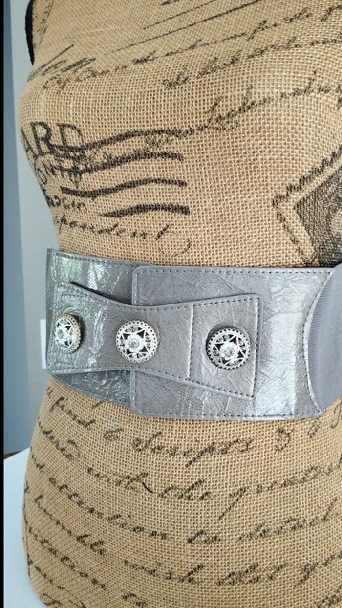 Ceinture élastique grise scratch 75 cm - photo numéro 4