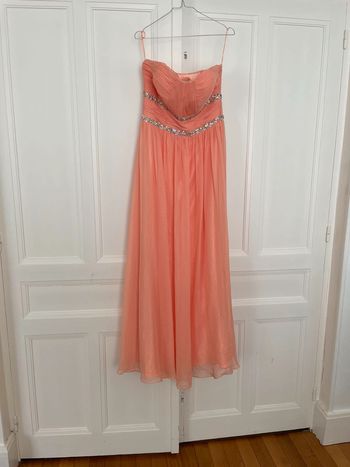 Robe bustier de soirée corail