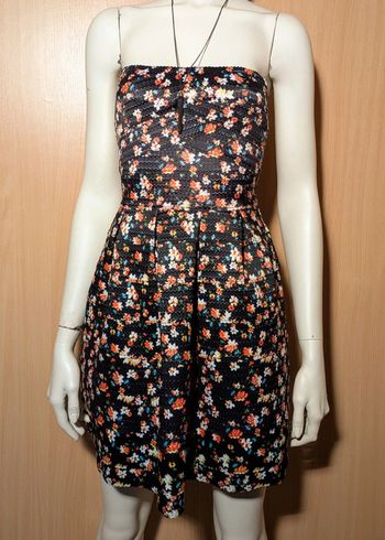 Robe bustier noire rigide fleur