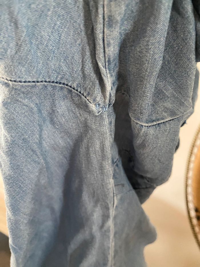 Blouse chemise jeans Bréal taille M manches longues avec strass - photo numéro 11